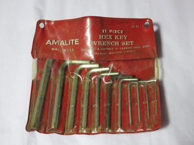 VINTAGE AMALITE ALLEN HEX KEY WRENCH SET ORIGINAL CASE