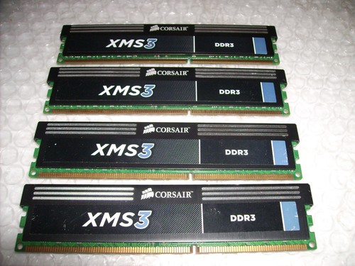 16 GB im 4er Set, 4 x 4 GB Corsair DIMM DDR3 Ram Module 1333 MHz mit Kühlkörper