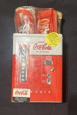 Distributeur de bouteilles de coke COCA-COLA 1997 boîte de collection en étain 8"x6" vintage