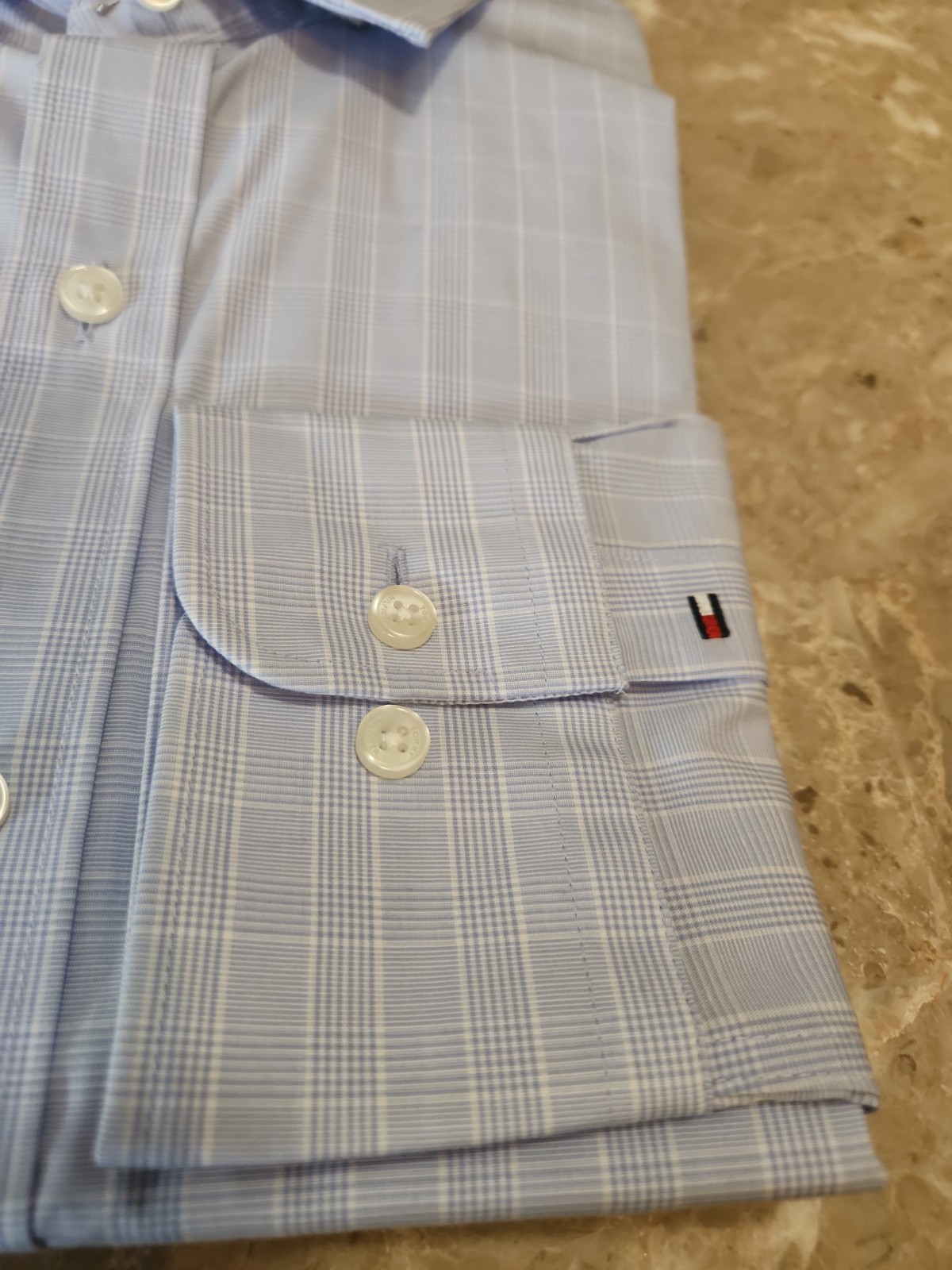 Tommy Hilfiger Men S Dress Shirt Regular Fit Essentials Classic Blue-16.5 36/37 image 2