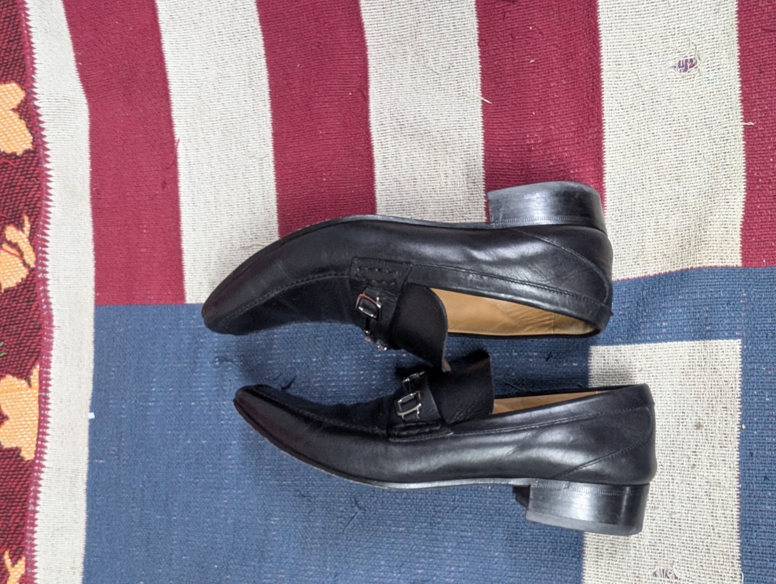 Gucci Horsebit Loafers Men's Size 9.5 M Black Leather Slip-On Dress Shoes Italy thumbnail 6