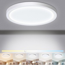 24W LED Flush Mount Ceiling Light Fixture 2880LM White 12 Inch Lamp
