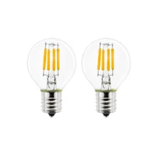 2-Pack E17 Mini Globe Bulb S11 LED Light Bulb,E17 Intermediate Base 4W Warm W...