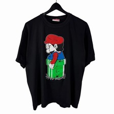 Vintage 2000s HEAD Mario Comedy Nintendo Gaming Parody Black Shirt Size XL