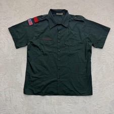 Vintage Boy Scouts Of America Shirt Mens XL Green Exploring BSA Uniform USA