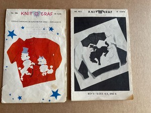 Knit O Graf Knitting Pattern Lot of 2