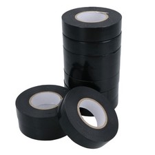 BLACK electrical insulation tape 19mm wide x 20 metres long pack of 10 TE482