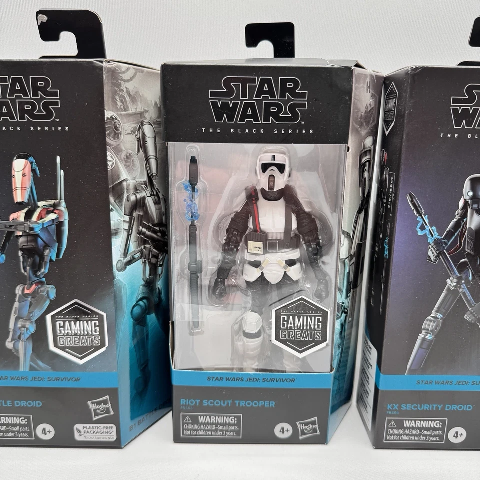 Star Wars Jedi Survivor Figuras de Acción Conjunto De 3 Grandes Juegos Serie Negra Nuevo Foto 4 de 4