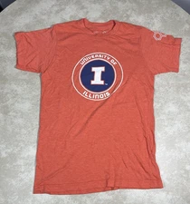 Rudis Illinois Illini Heather Orange Wrestling Shirt Size Small 1326