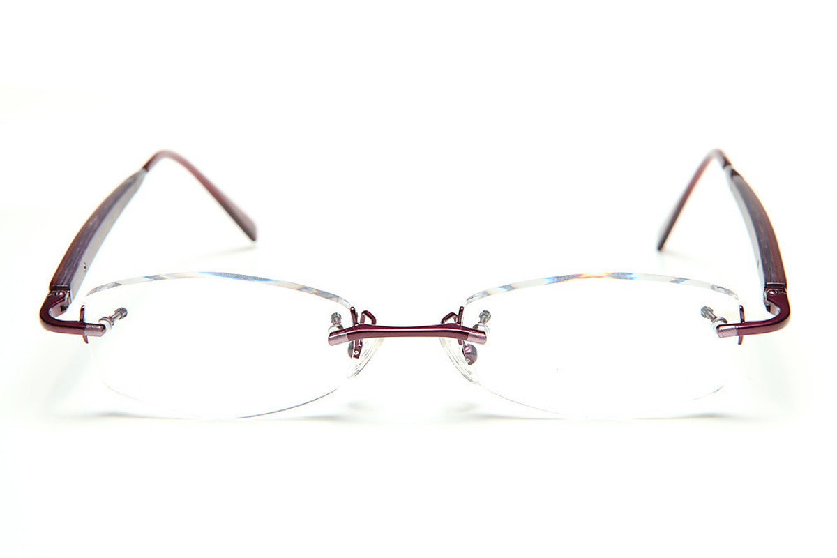 GOLD AND WOOD RIMLESS EYEGLASSES GLASSES SUNGLASSES #714 | eBay