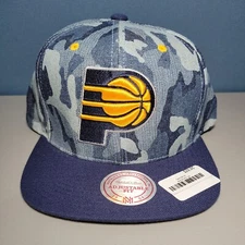 Mitchell Ness Official NBA Basketball Indiana Pacers Camo Flatbrim Snapback Hat