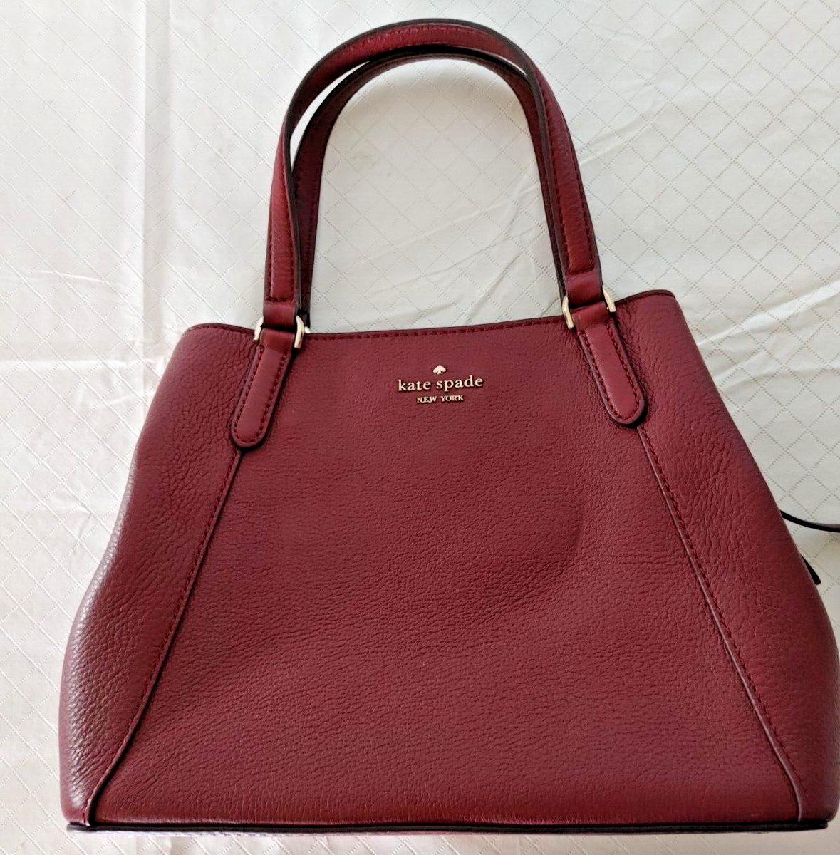 Kate Spade New York Double Handle or Crossbody Purse S388 Burgundy