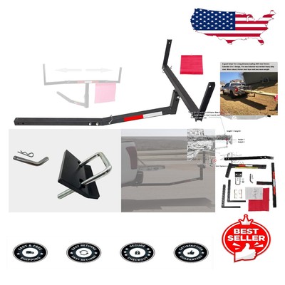 Powder-Coated Truck Bed Extender with Reflective Safety Features - 750 lbs Carry