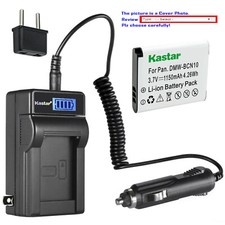 Kastar Battery LCD AC Charger for Genuine Panasonic OEMl DMW-BCN10E DMW-BCN10PP