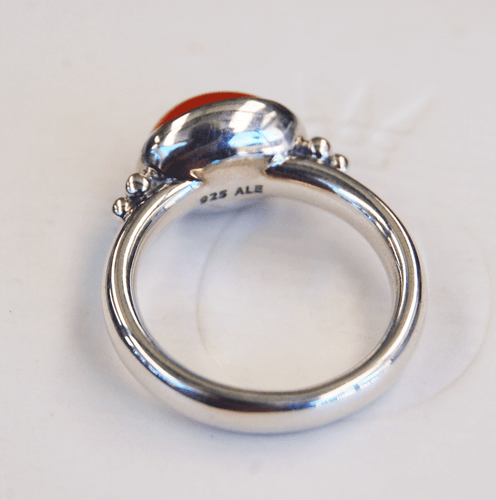 Genuine Pandora Silver Ring with large Cabochon Carnelian - 190156CAR - Size 56 - Bild 2 von 2