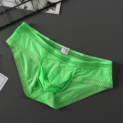 Bragas para hombre Ropa interior de seda helada Pantalones cortos de encaje de altura baja U Bolsa transpirable Boxer - Imagen 28 de 39