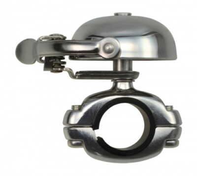Crane Bell Mini Retro Suzu Fahrradklingel Polished Silver/Die Cast Mount