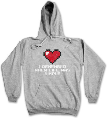 I Remember When Life Was Simple Sweatshirt Kapuzenpullover Gamer Dark Games Fun