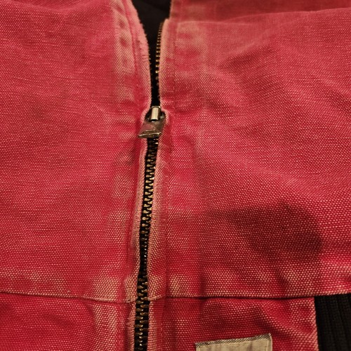 Vintage Carhartt Jacket Mens Large 90s Red J13 Santa Fa Zip Up Quilted Lined - Picture 21 of 24