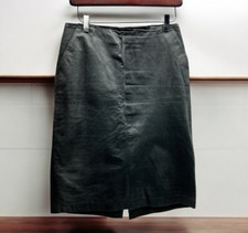 Vintage 80 s Leather Pencil Skirt 100 Leather Buttery Soft Gray/Black Size 4