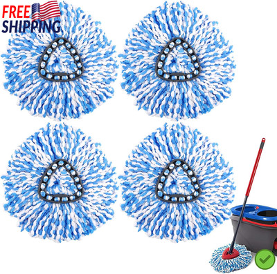 Mop Replace Heads O-Ceda Rinseclean 2-Tank System Spin Floor Microfiber 4Pack 