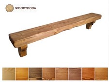 Rustic Pine Mantle Shelf - Corbels - 11 Colours - Rustic Edge