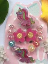 Girls Kids Unicorn 4-in-1 Bracelet Ring Earring Set Christmas Birthday Gift