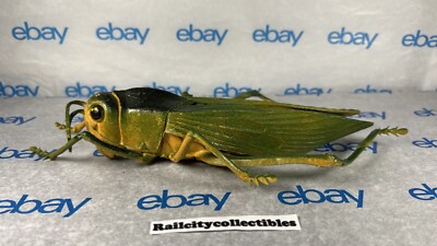 Vintage 5 1/2” Long Grasshopper Toy Marked “S” Made In China