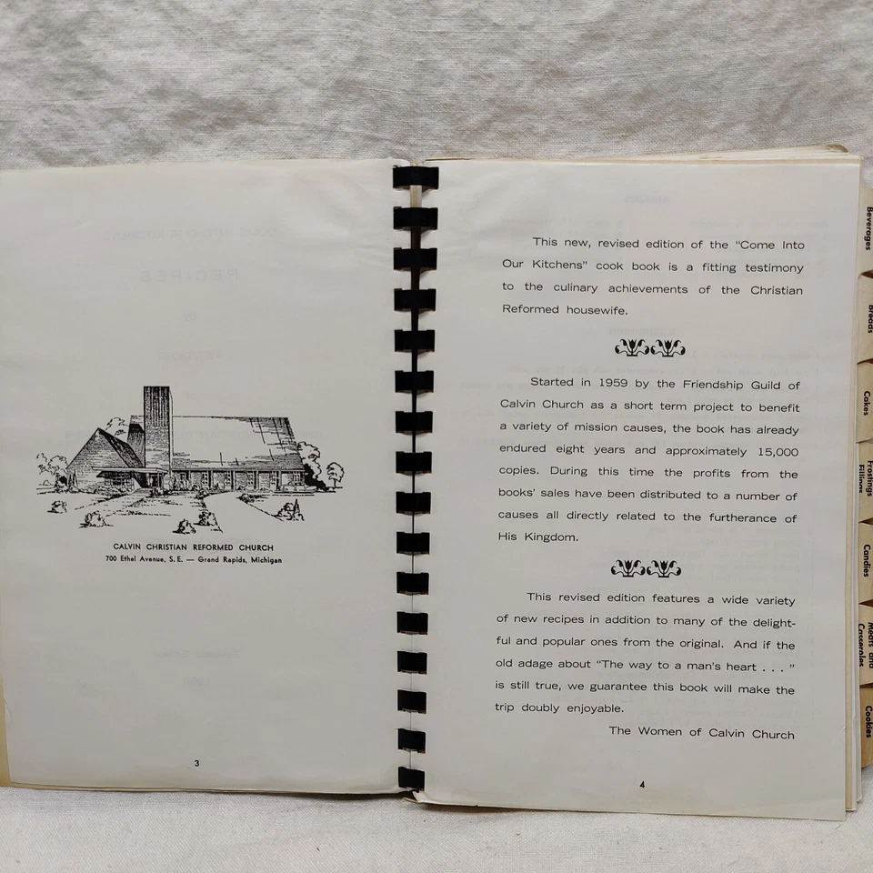 1968 Vintage Cookbook Come Into Our Kitchens Church Recipe Book Grand Rapids MI - Image 3 of 4