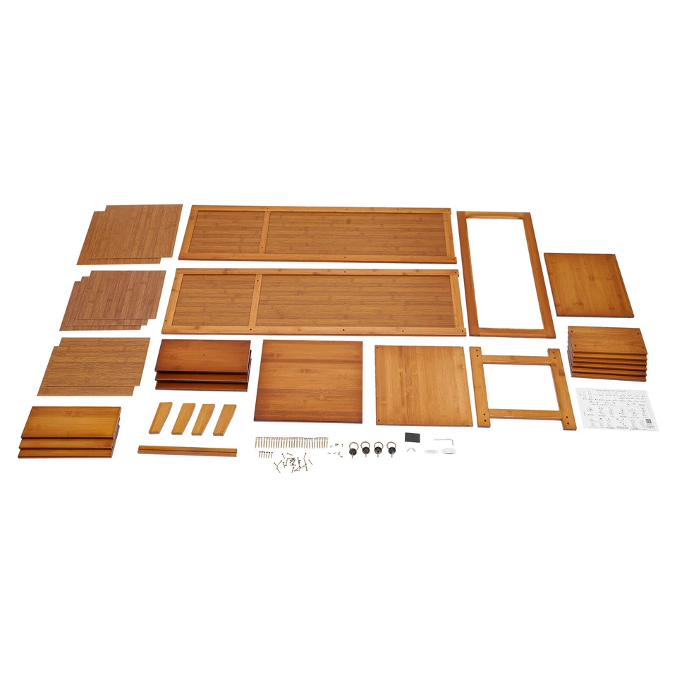 Armario de almacenamiento de bambú duradero con cajones armario independiente de una sola puerta Foto 4 de 4