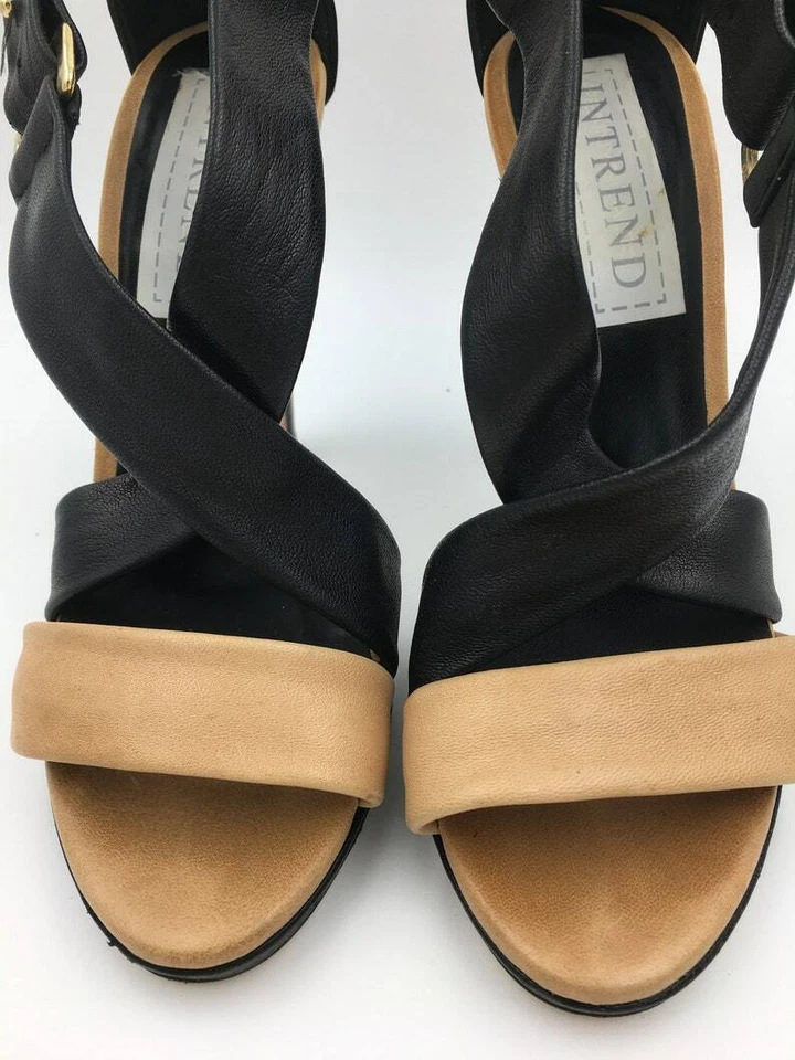 Sandales à plateforme pour femmes | talons hauts beige et noir | chaussures M... - Photo 4/4