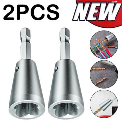 2PCS Wire Nut Twisting Tool Wire Cable Twister for Electrical Power Drill Driver
