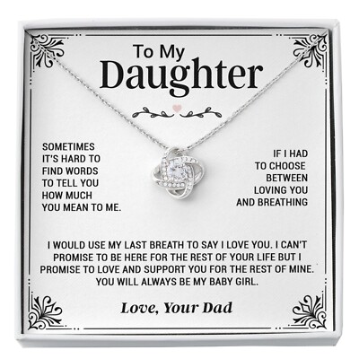 To My Daughter Necklace Gift for Daughter from Dad,Daughter Father Necklace