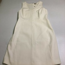 J Crew Womens White Sleeveless Dress NWT $98 Polyester Blend Back Zip
