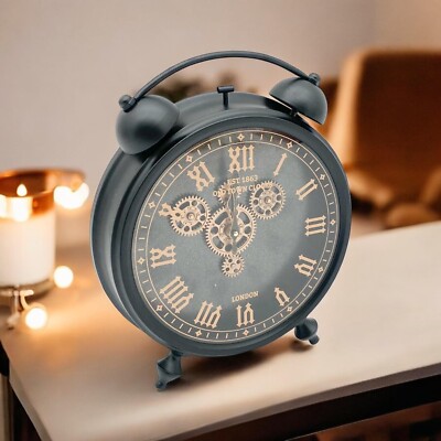 Mantel Gear Uhr Tischplatte Uhr leise Sweep Uhr rund schwarz und gold