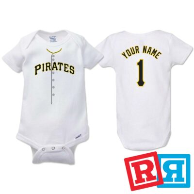 Personalized Pittsburgh Pirates Gerber Baby Onesie® Cotton White