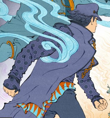 JoJo's Bizarre Adventure Jotaro v Dio Japanese Giclee Poster Print