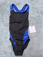 Dolfin Live In Water Color Block One-Piece Swimsuit Women’s SZ 26 Black/Royal