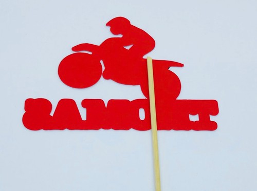 MOTORBIKE DIRT MOTORCROSS RACING BIKE PERSONALISED CUSTOM ANY NAME CAKE TOPPER - Picture 18 of 49