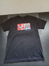 RVCA Hawaii Black T-shirt Mens Size Large Pm Tenore VA Palm Tree Box Graphic