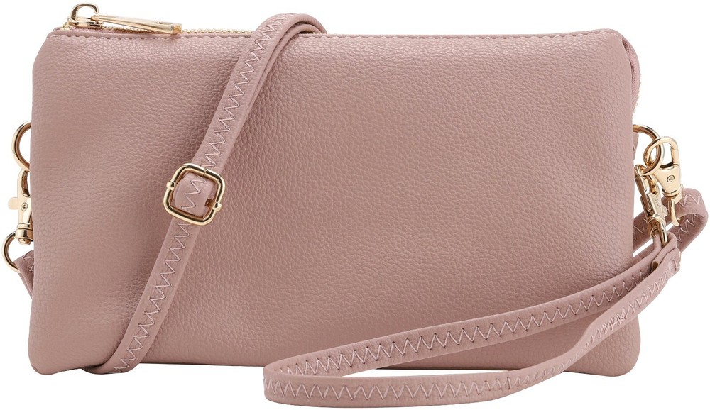 Brentano Multi-Pocket Crossbody Purse/Clutch with Card Slots, Removable Wristlet