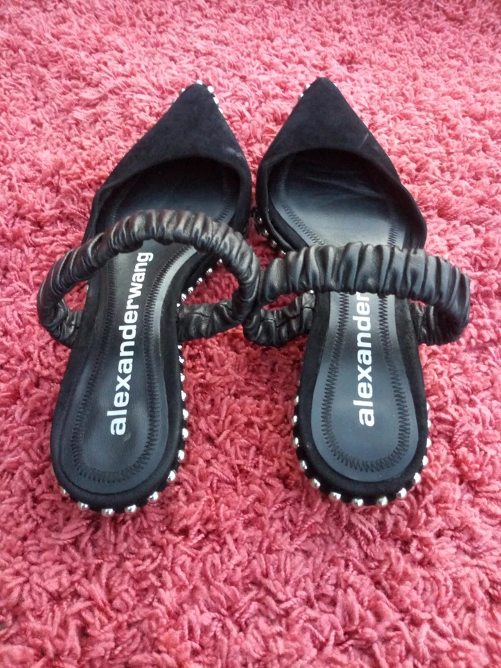 Sandalias Alexander Wang Mule Gamuza Negra Talla 37 Foto 4 de 4