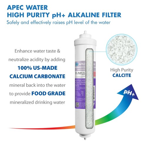 APEC 10" pH+ Calcium Carbonate Alkaline Inline Filters Kit With 1/4" QC - Picture 2 of 3