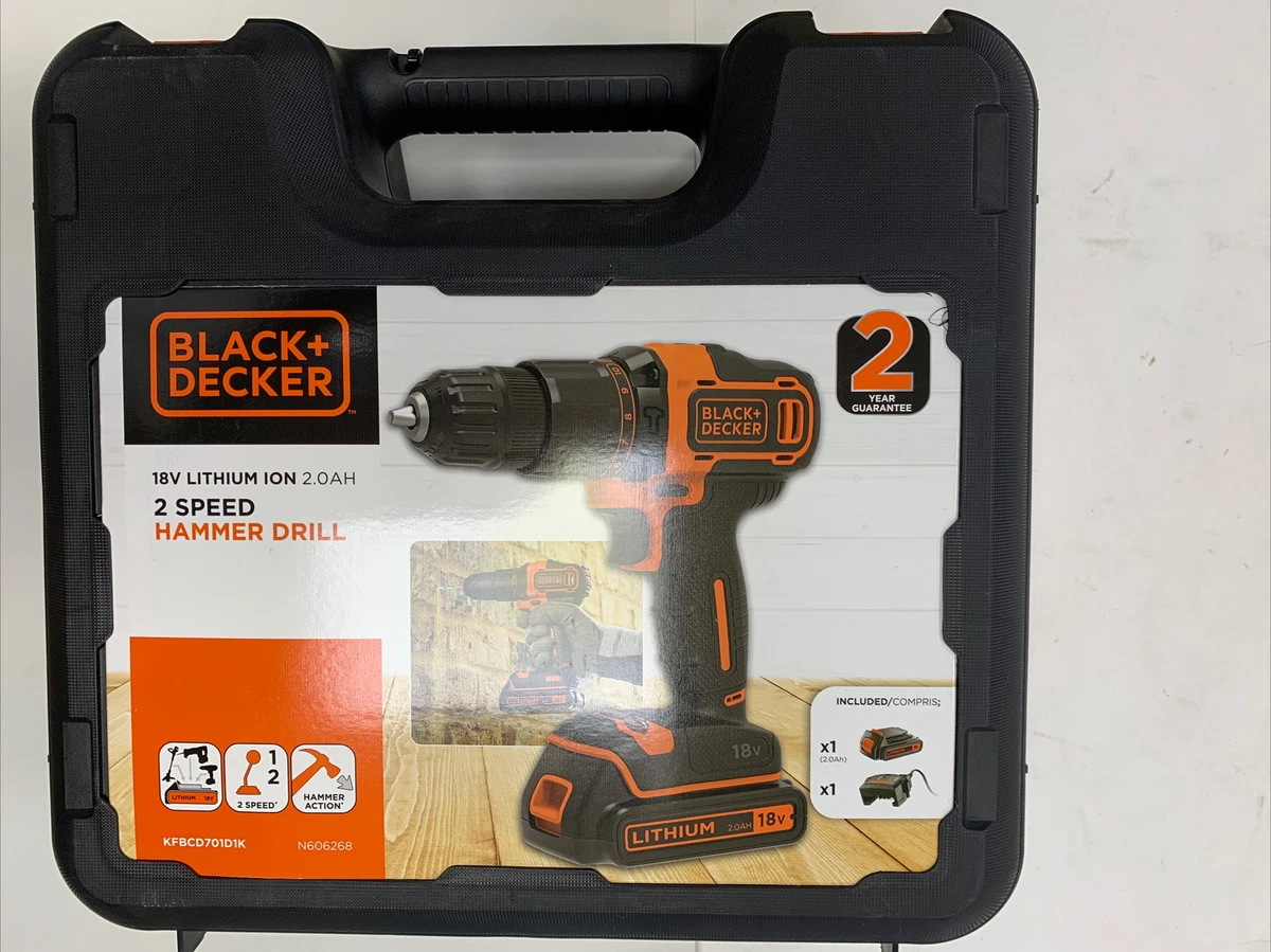 Buy Black + Decker Cordless Hammer Drill with Battery - 18V, Drills