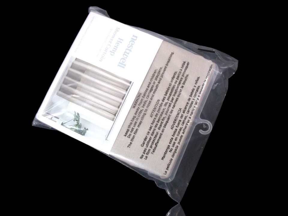 Nestwell Hemp & Cotton Shower Curtain OEKOTEX Size 72" × 72" Color Dove, Taupe eBay