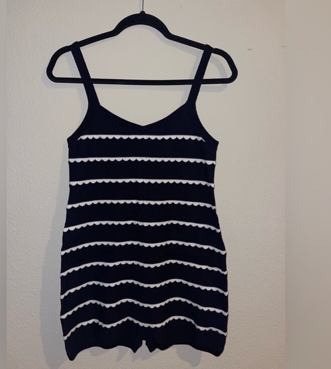 Anthropologie~ English Factory nautical knit Romper - Main Image