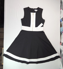 Calvin Klein Colorblock Sleeveless Fit Flare Dress Womens Size 6 Medium NEW NWT