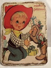Christmas Decor Holiday Vintage Style Die Cut Cardboard Holiday Wall Decor 5x7