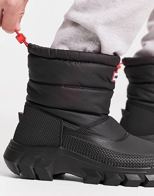 Hunter Intrepid Short Snow Boots Women's 10 Black Insulated