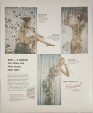 1947 B F Goodrich Koroseal flexible synthetic Vintage Ad shower ensembles